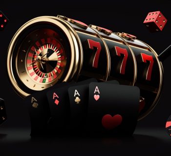 Black,Red,And,Golden,Slot,Machine,With,Roulette,Wheel,Inside,